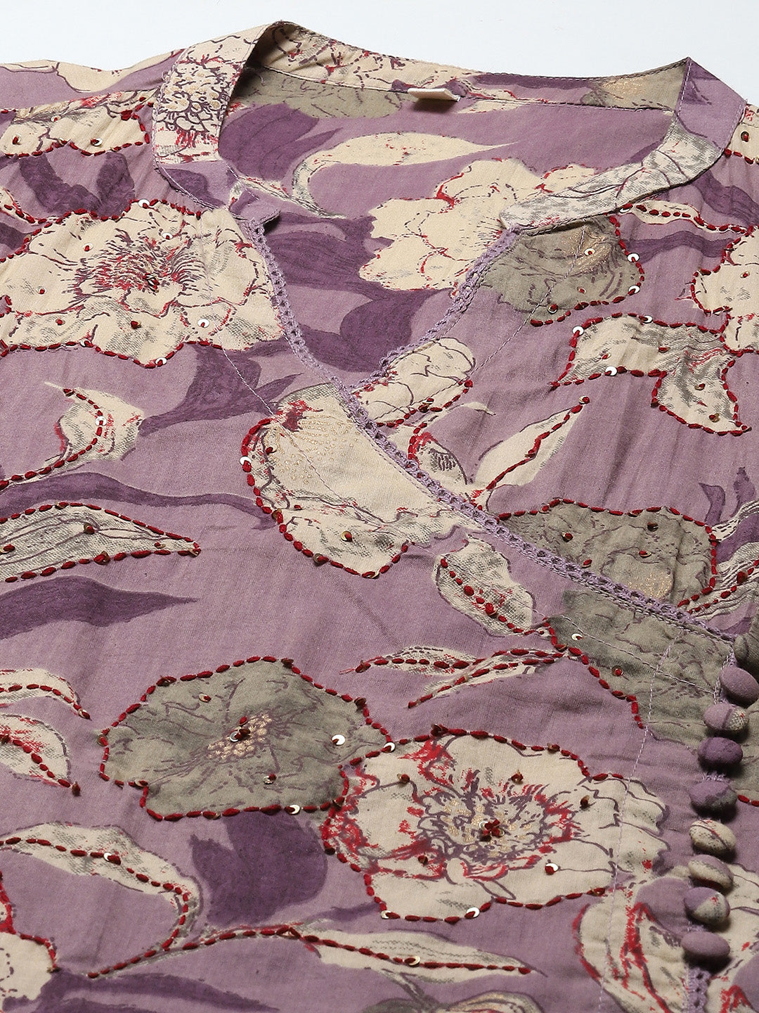 Printed Cotton Kurta With Pants