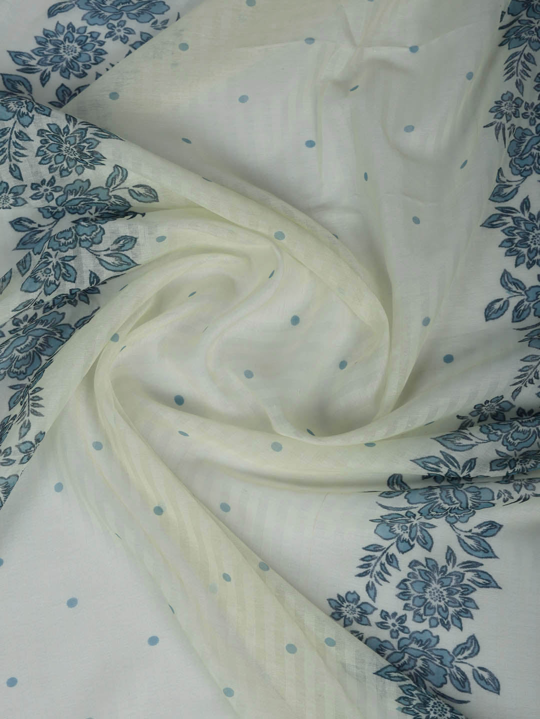 Printed Cotton Blend Suit With Pant &amp; Dupatta
