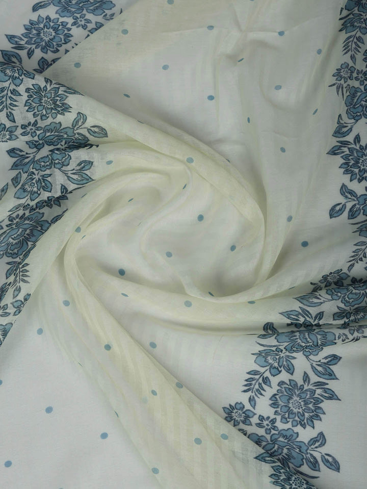 Printed Cotton Blend Suit With Pant &amp; Dupatta