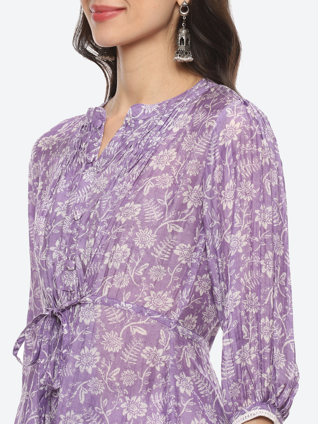 Floral Printed Muslin Kurti