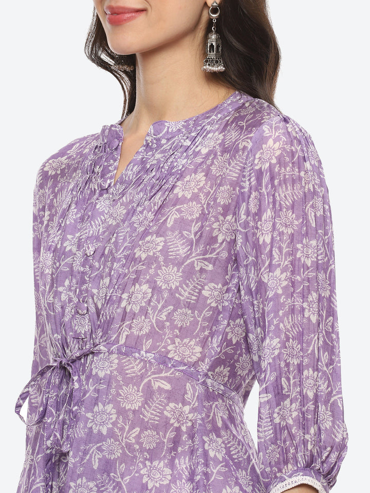 Floral Printed Muslin Kurti