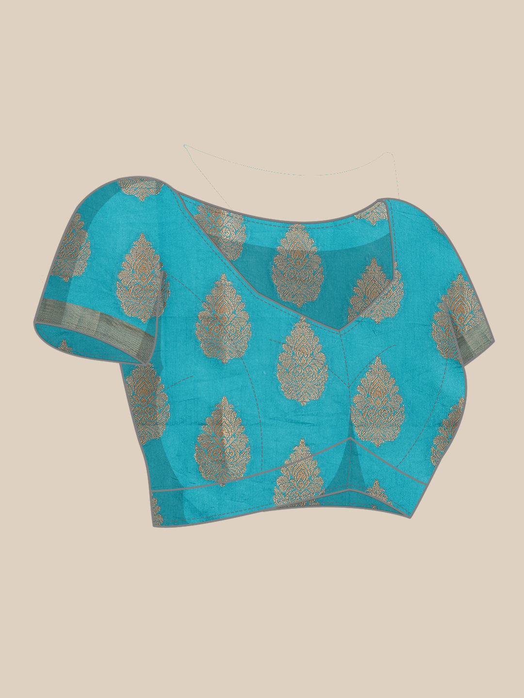 Zari Border Booti Art Handloom Woven Saree
