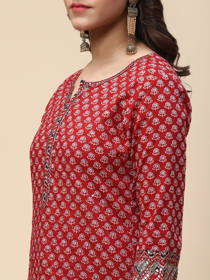 Printed Cotton Kurta With Pants