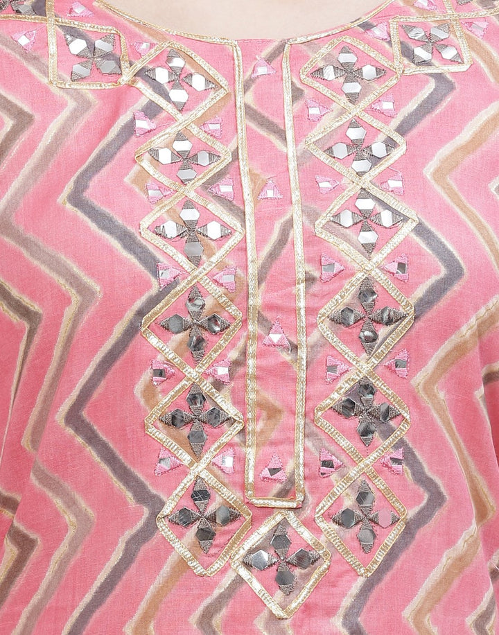 Printed Cotton Kurti With Pant