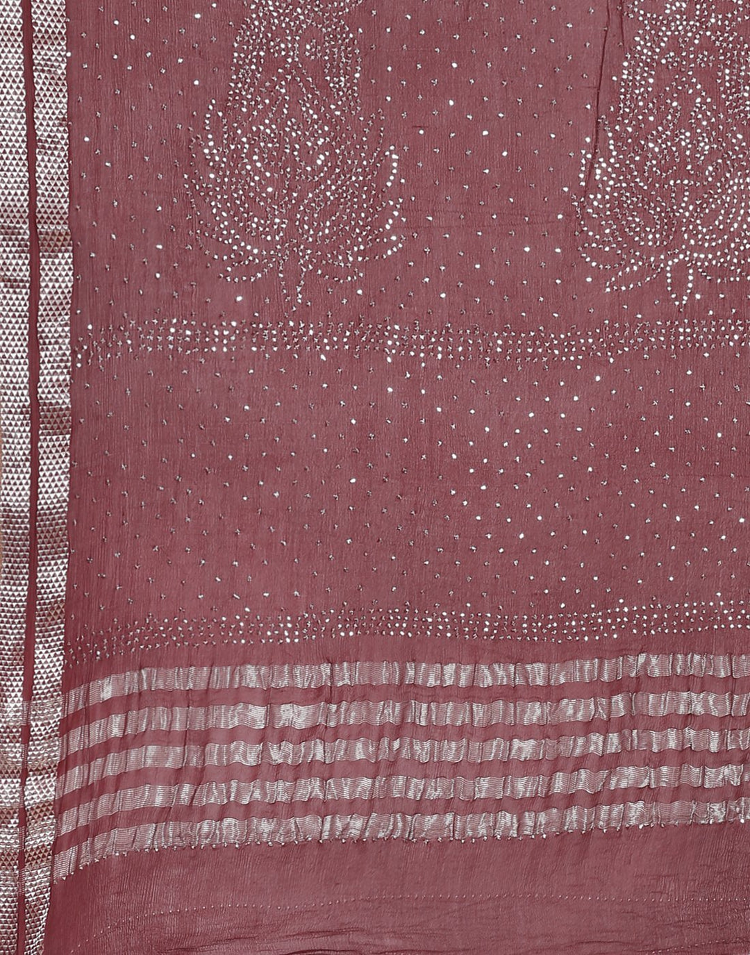 MBZ Meena Bazaar-Maroon Chiffon Saree