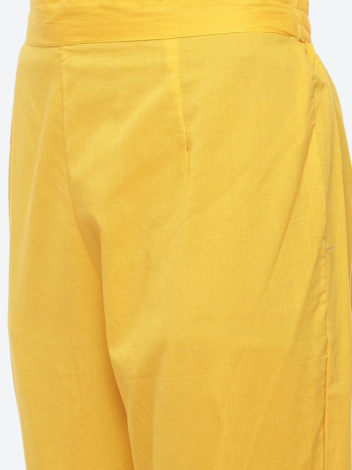 Resham Mirror Booti Cotton Stitched Salwar Kameez With Chiffon Dupatta