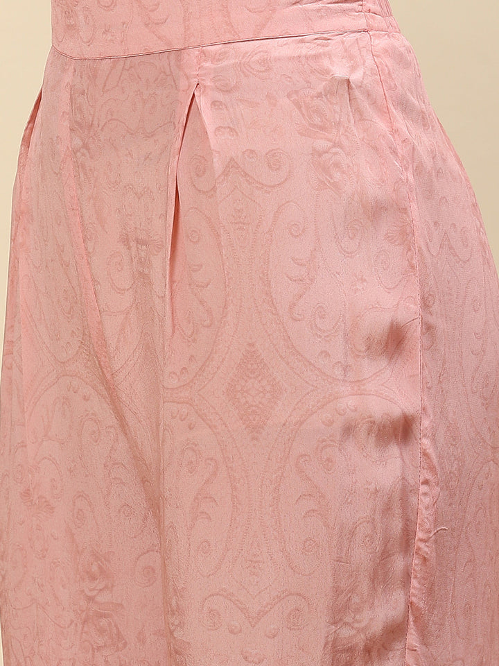 Floral Digital Printed Crepe Kurta With Sharara &amp; Net Dupatta