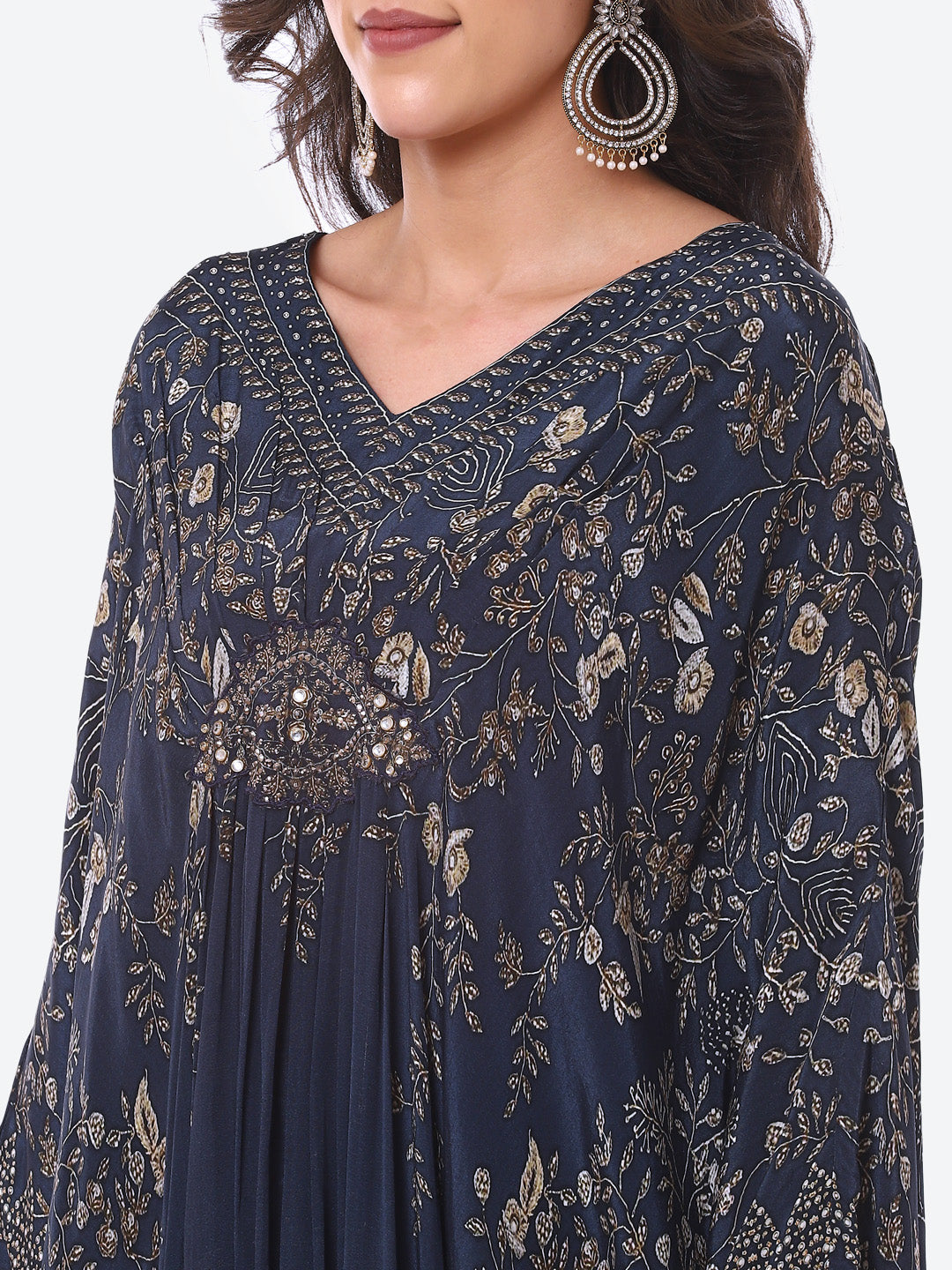 Printed Crepe Kaftan Dress