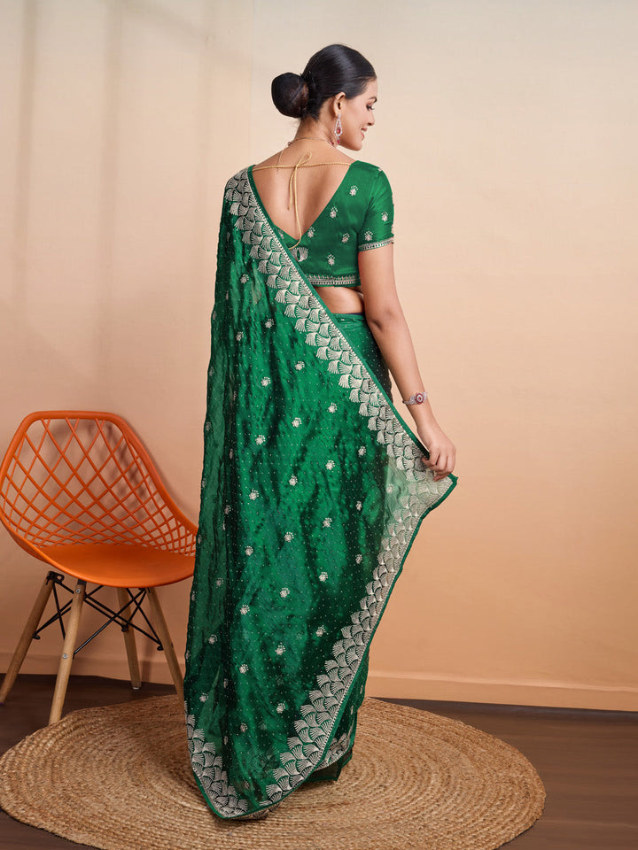 Embroidered Linen Blend Saree