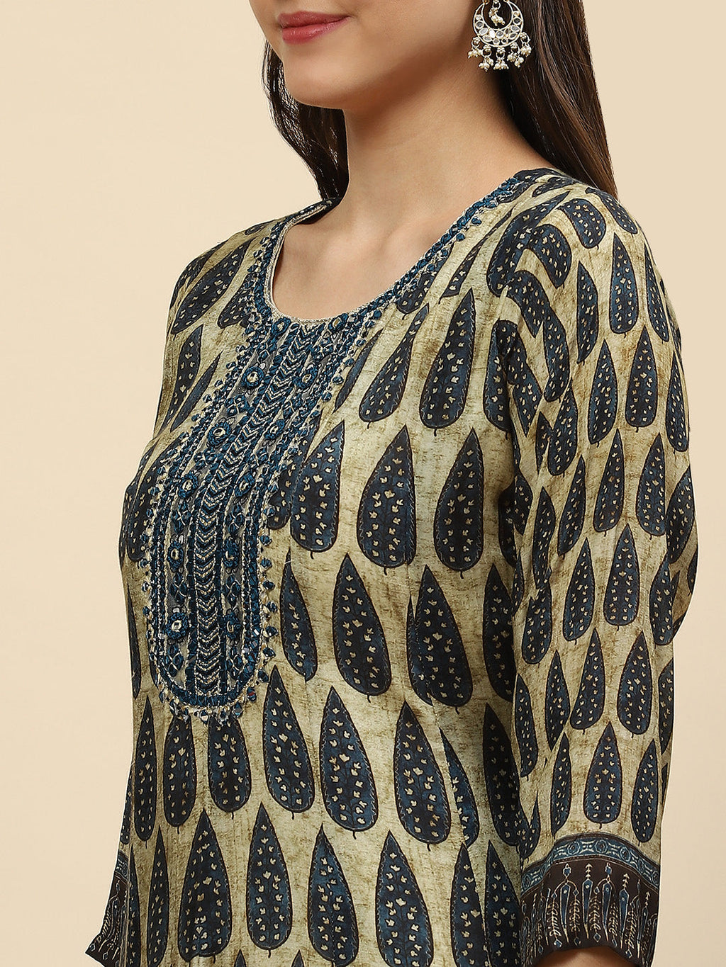 Printed Muslin Flared Kurta