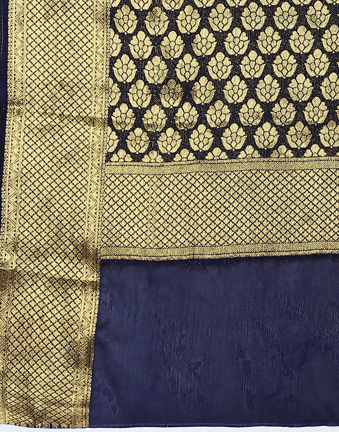 Navy Blue Art Crepe Saree