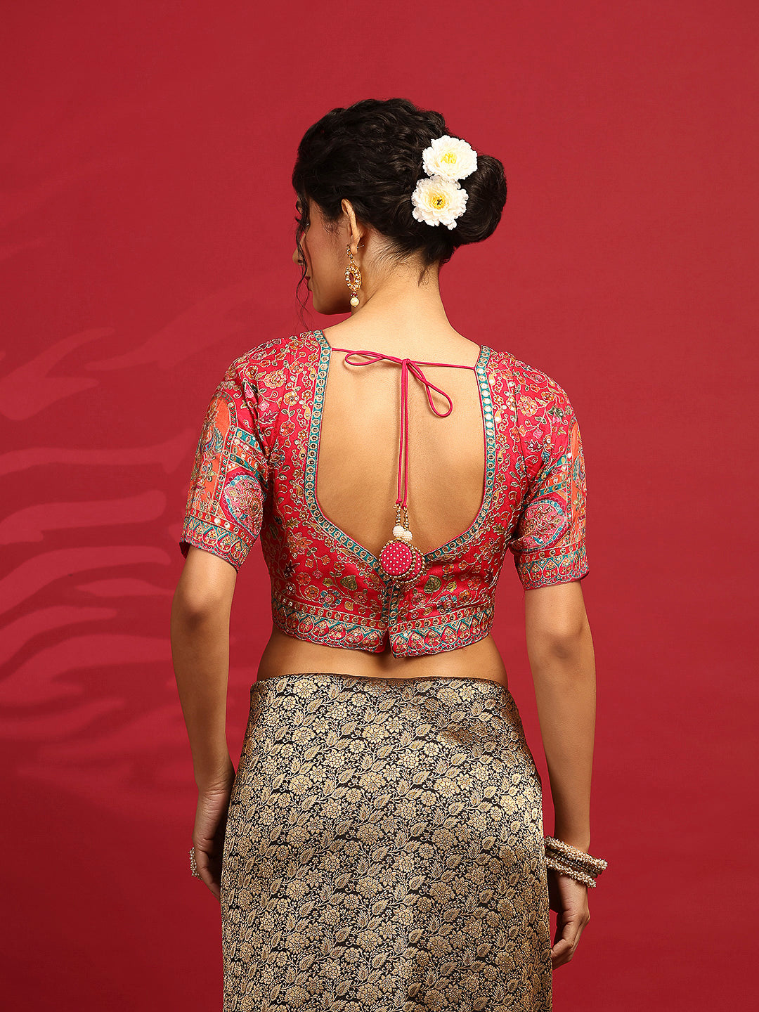 Embroidered Dola Silk Saree