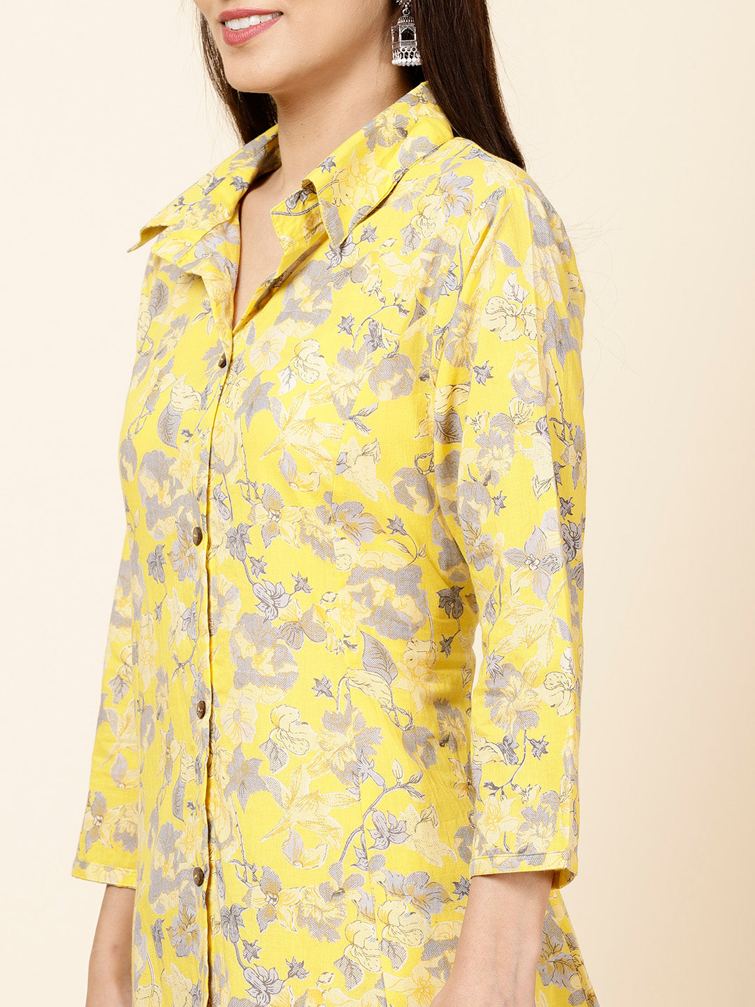 Floral Printed Cotton Kurta With Pants