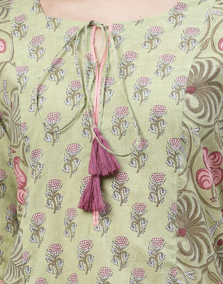 Printed Cotton Kurti Pant Set