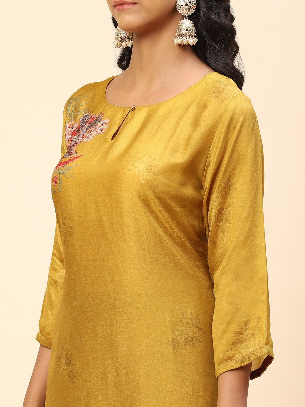 Floral Printed Cotton Kurta With Pants