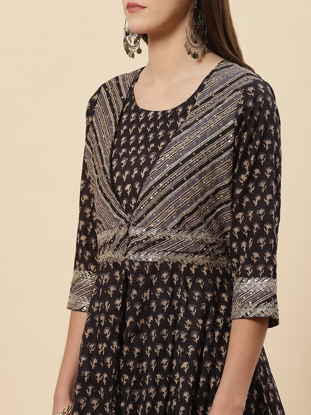 Printed Cotton Kurta With Jacket