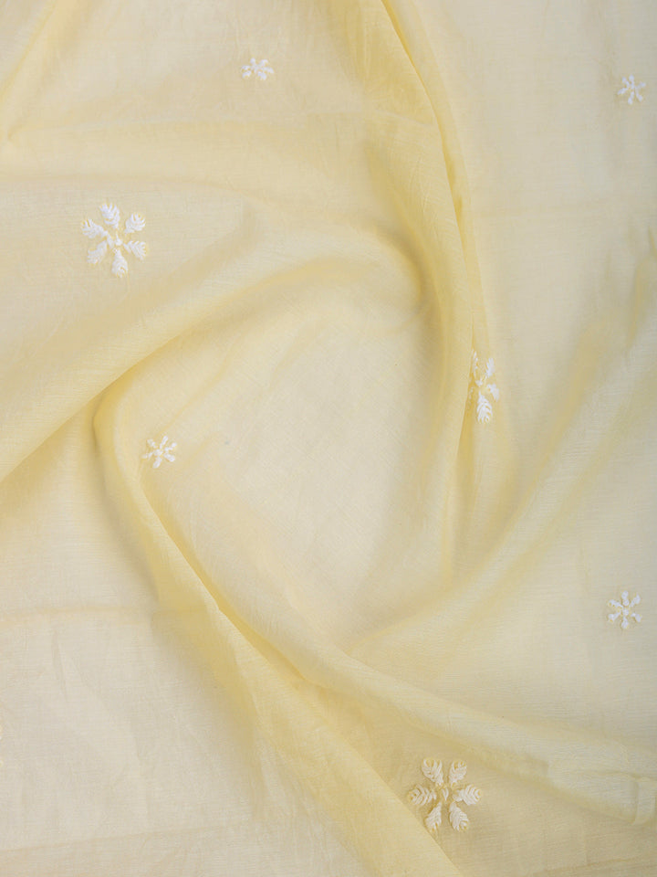 Embroidered Chanderi Suit Set With Dupatta