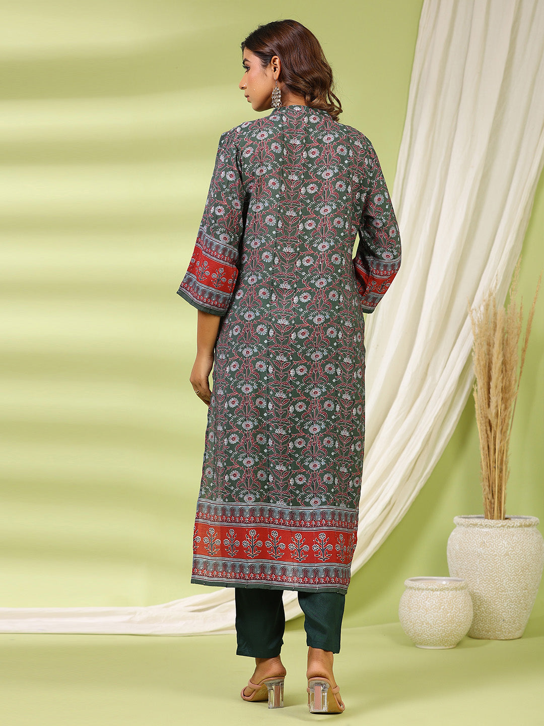 Printed Muslin Kurta With Pants &amp; Dupatta