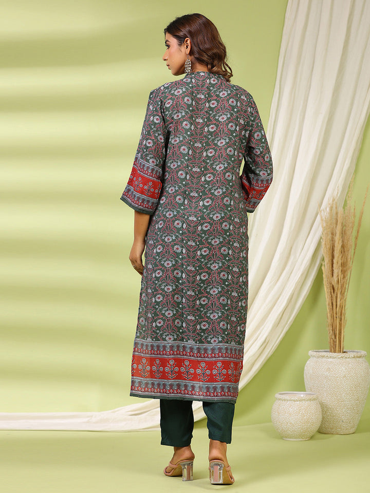 Printed Muslin Kurta With Pants &amp; Dupatta