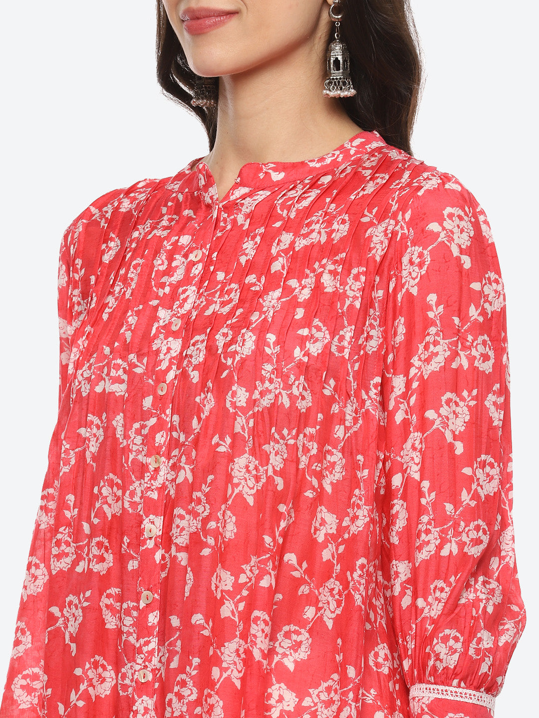 Floral Printed Muslin Kurti