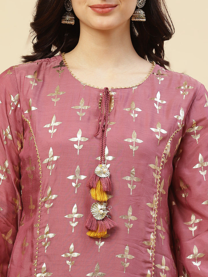 Printed Cotton Muslin Kurti With Palazzo
