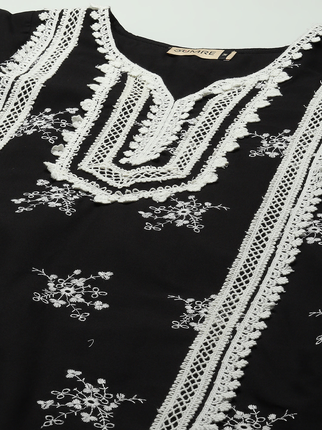 Embroidered Cotton Suit Set With Dupatta