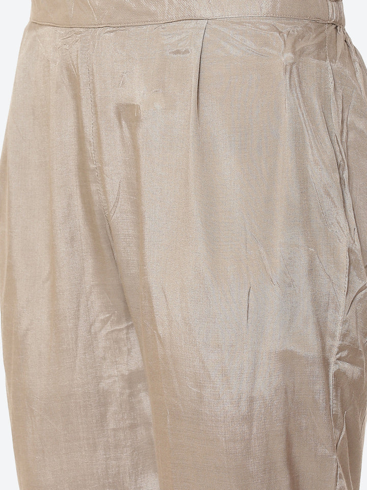 Sequin Work Chanderi Kurta With Pants &amp; Dupatta