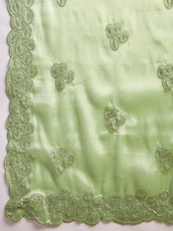 Embroidered Chiffon Saree