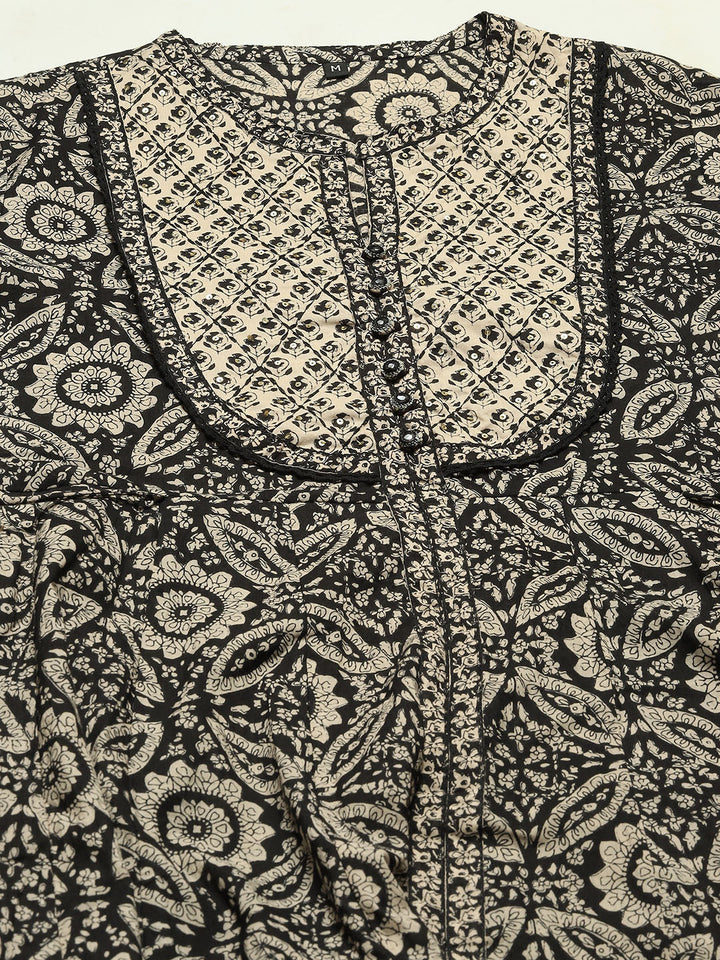 Printed Cotton Kurta With Pants