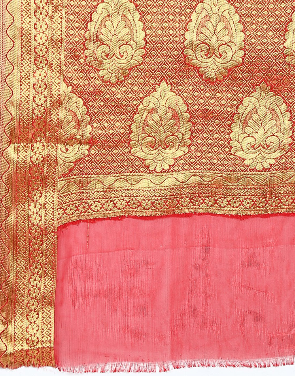 MBZ Meena Bazaar-Art Chiffon Saree with Border Booti