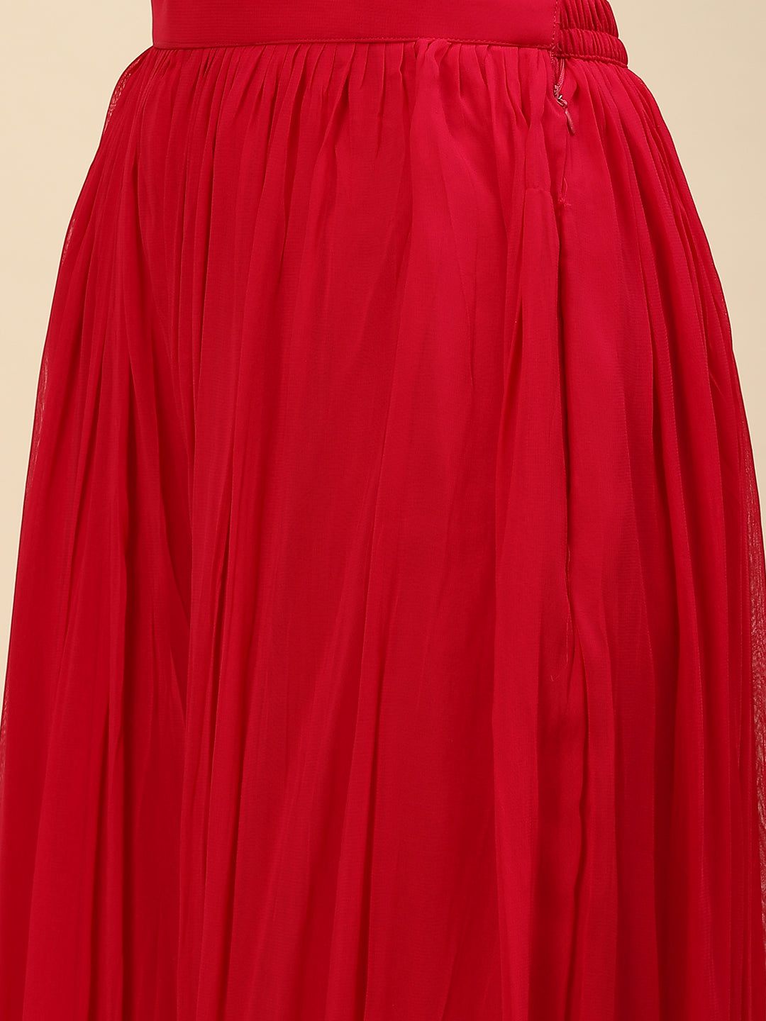 Zari Jaal Georgette Kurta With Palazzo & Dupatta