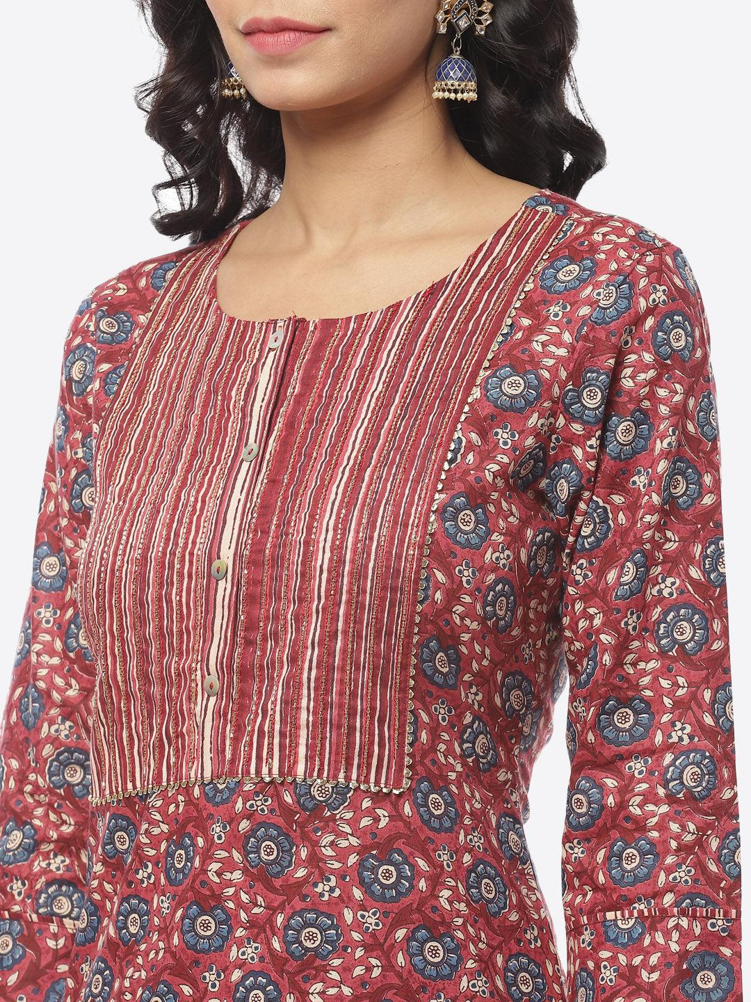 Printed Cotton Kurti With Afghani Pant