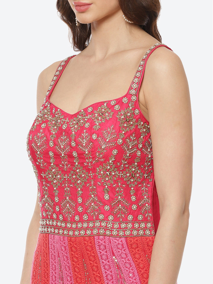 Embroidered Georgette Stitched Salwar Kameez With Dupatta