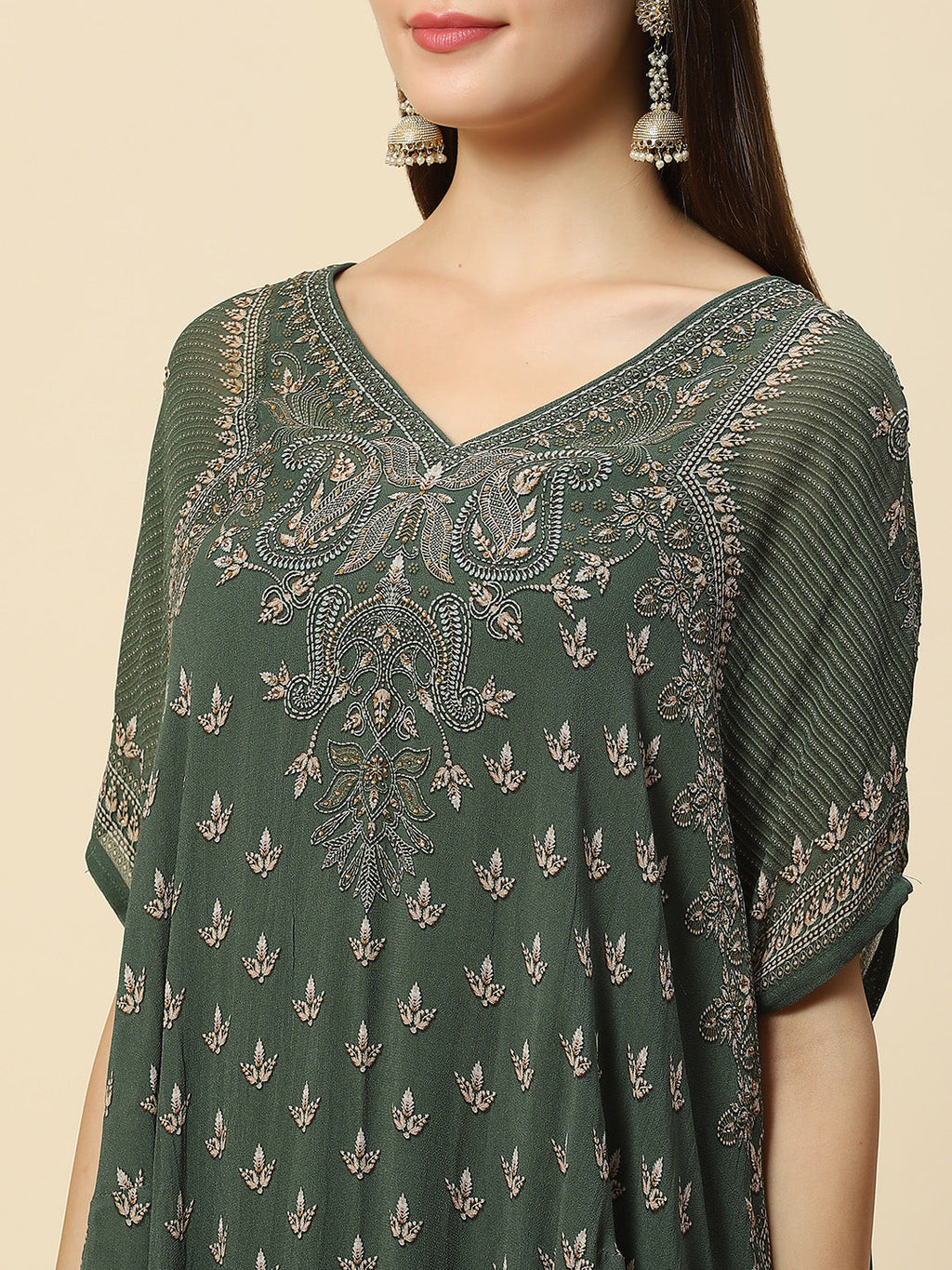 Digital Printed Georgette Kaftan Kurta