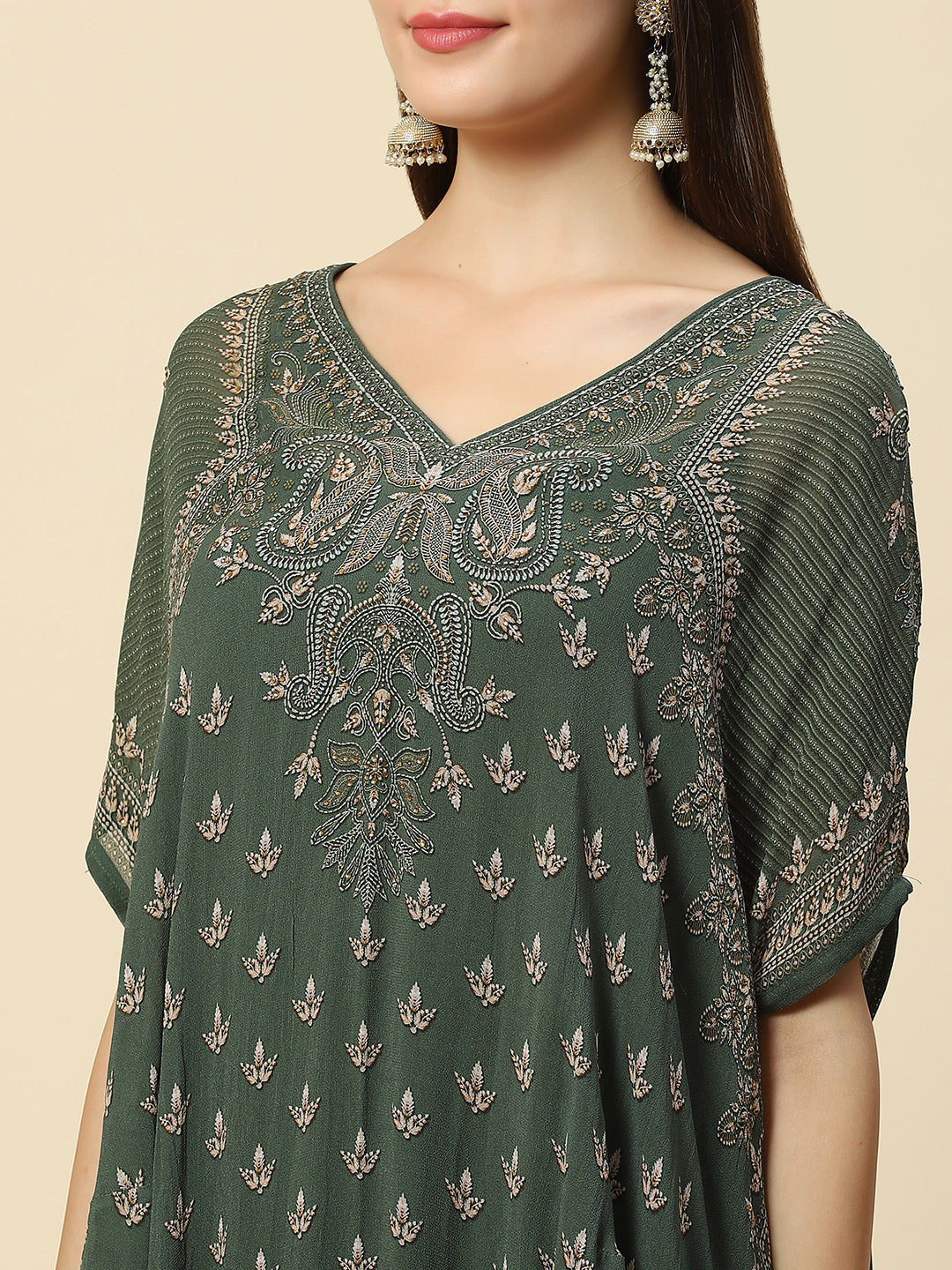 Digital Printed Georgette Kaftan Kurta