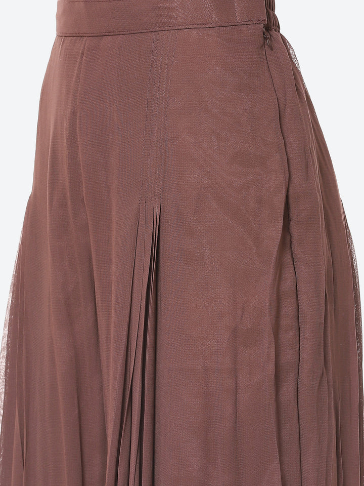 Resham Jaal Georgette Kurta With Palazzo &amp; Dupatta