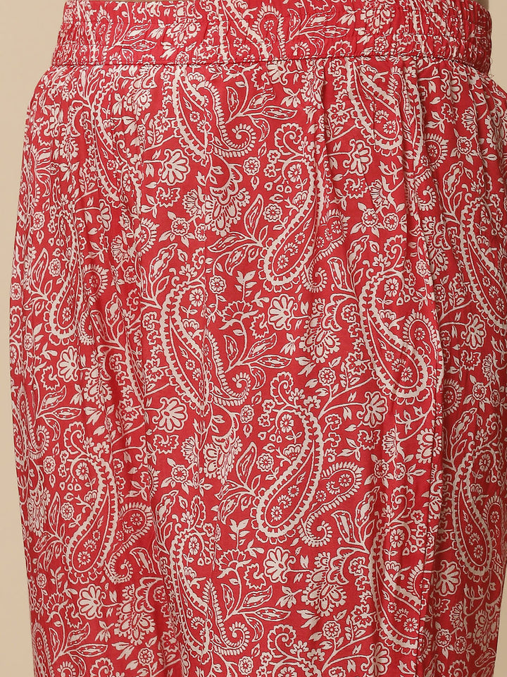 Printed Muslin Kurta With Printed Pants