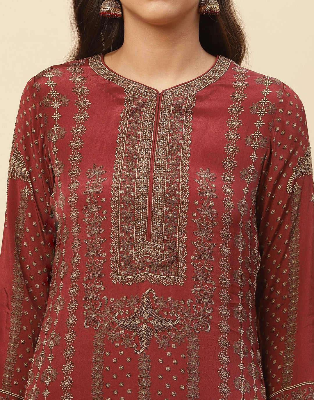 Digital Printed Crepe Salwar Kameez Stitched Suit With Georgette Dupatta