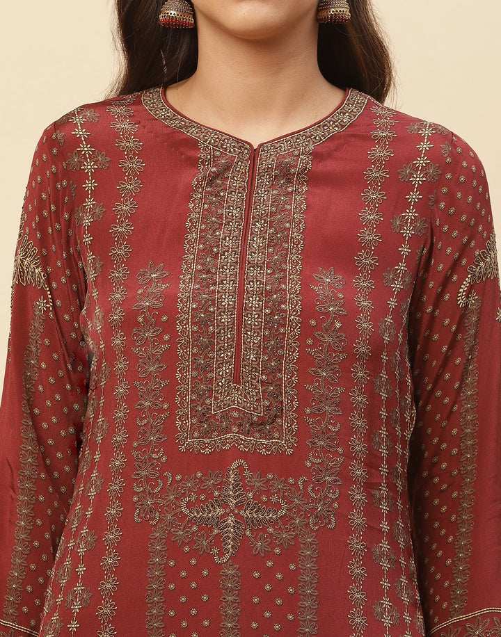 Digital Printed Crepe Salwar Kameez Stitched Suit With Georgette Dupatta