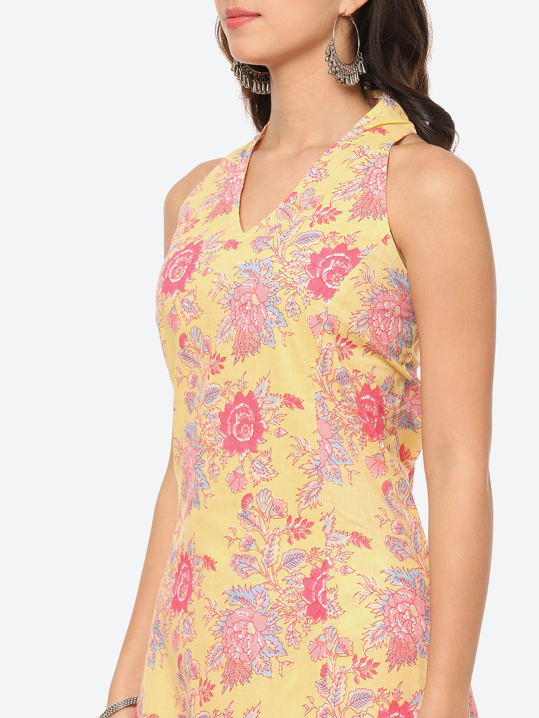 Floral Printed Cotton Kurta With Pant