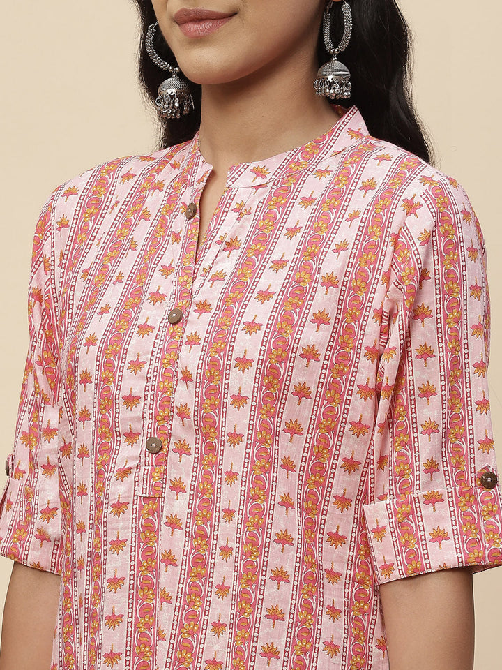 Floral Printed Cotton Kurta