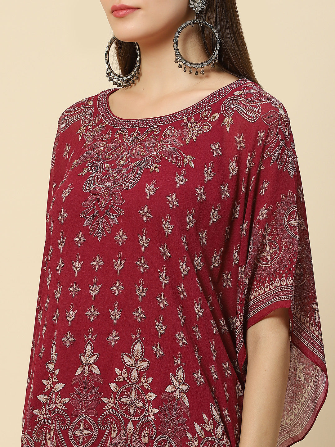 Digital Printed Georgette Kaftan Kurta