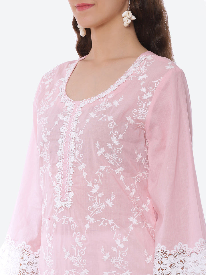 Thread Embroidered Cotton Kurta