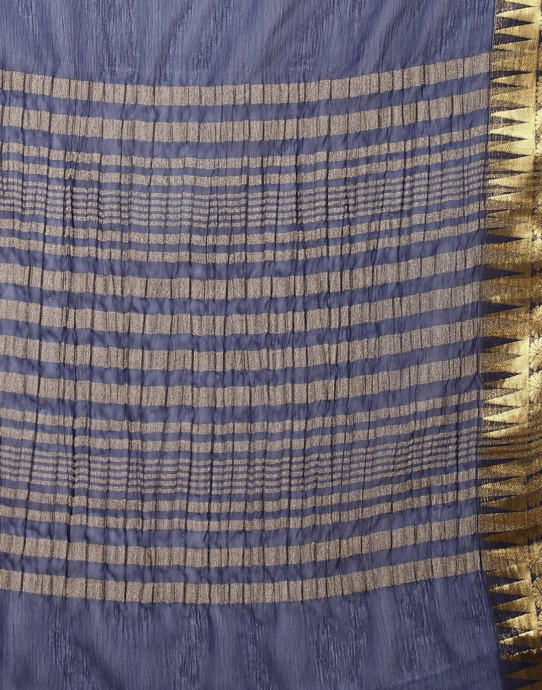 MBZ Meena Bazaar-Navy Blue Art Chiffon Saree