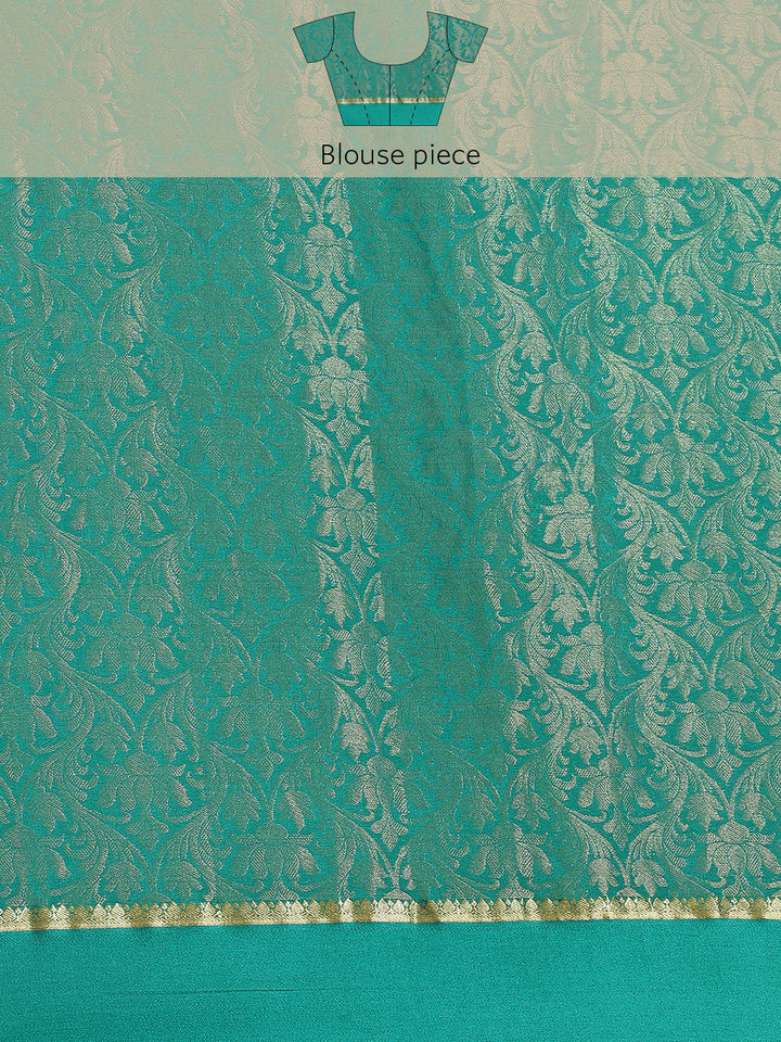 Brocade Zari Border Georgette Plain Saree