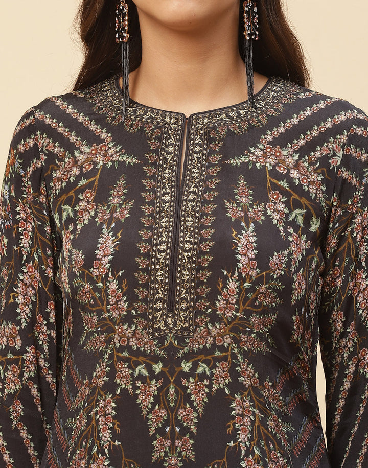 Digital Printed Crepe Salwar Kameez Stitched Suit With Georgette Dupatta