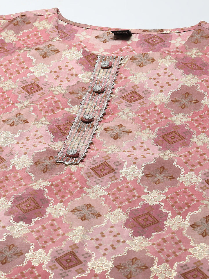 Printed Muslin Straight Kurta