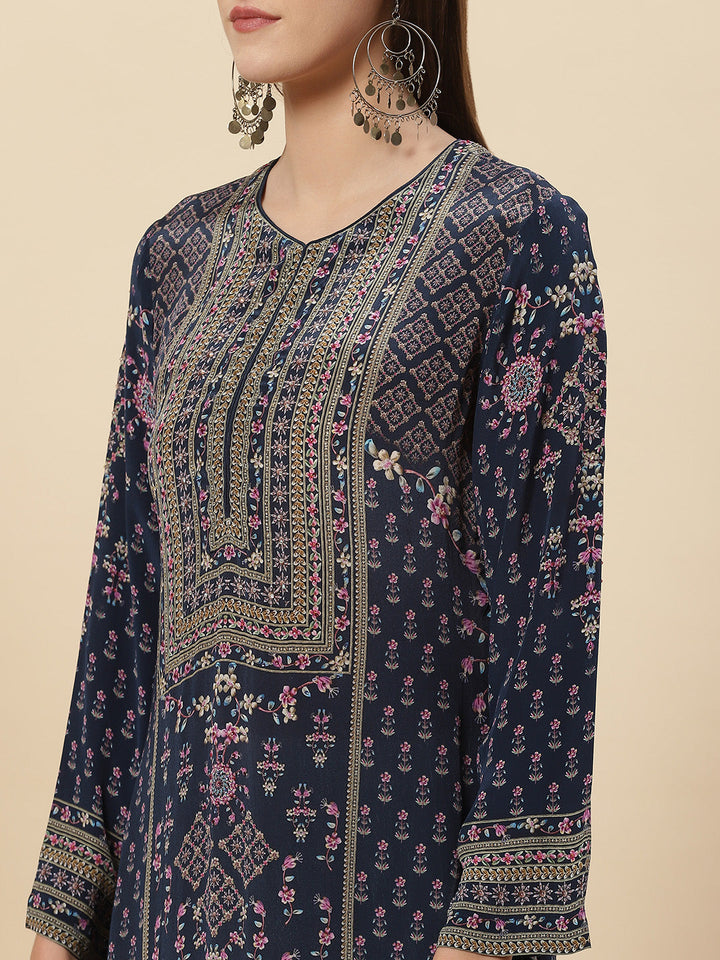 Printed Crepe Kurta