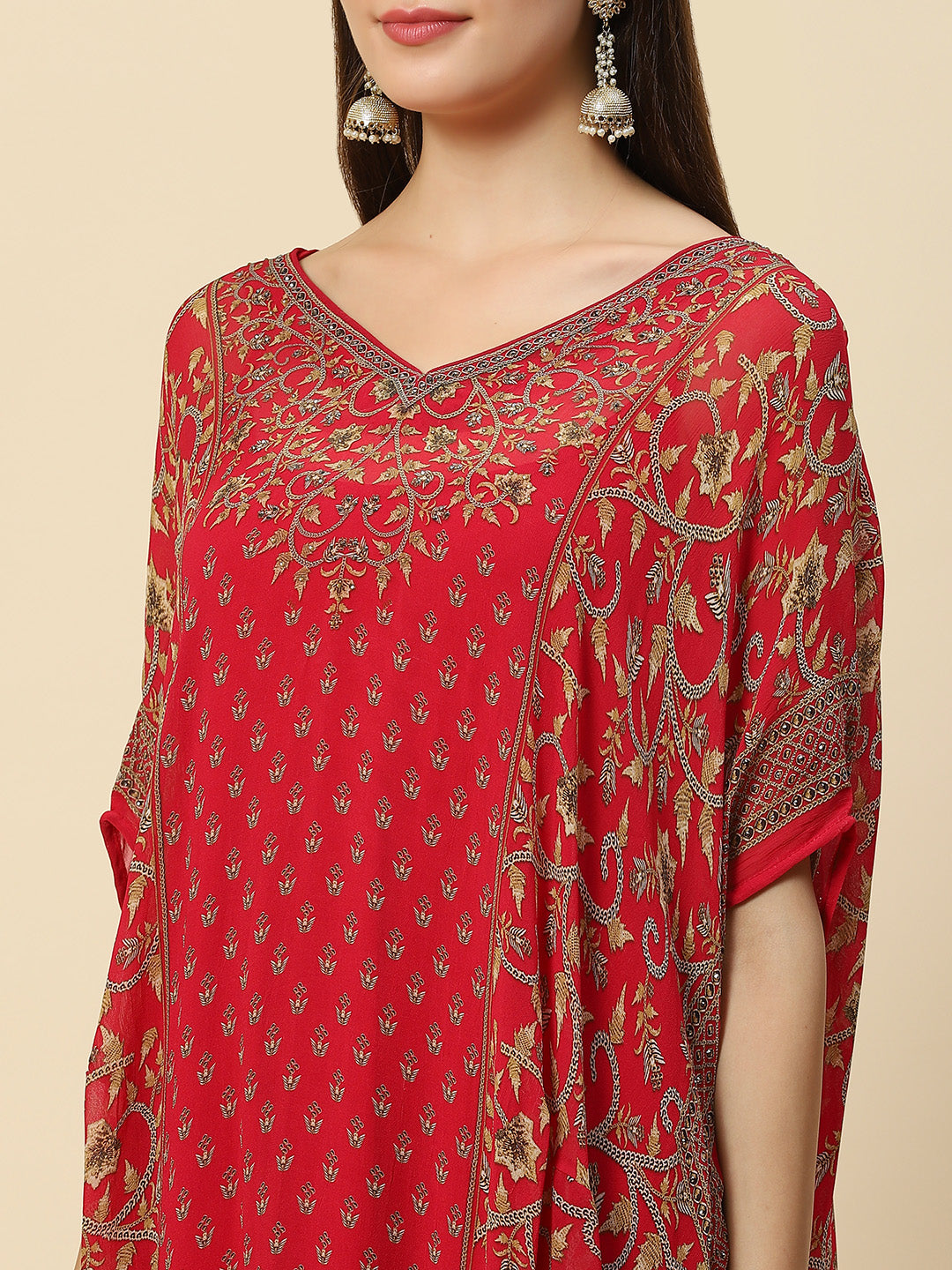 Digital Printed Georgette Kaftan Kurta