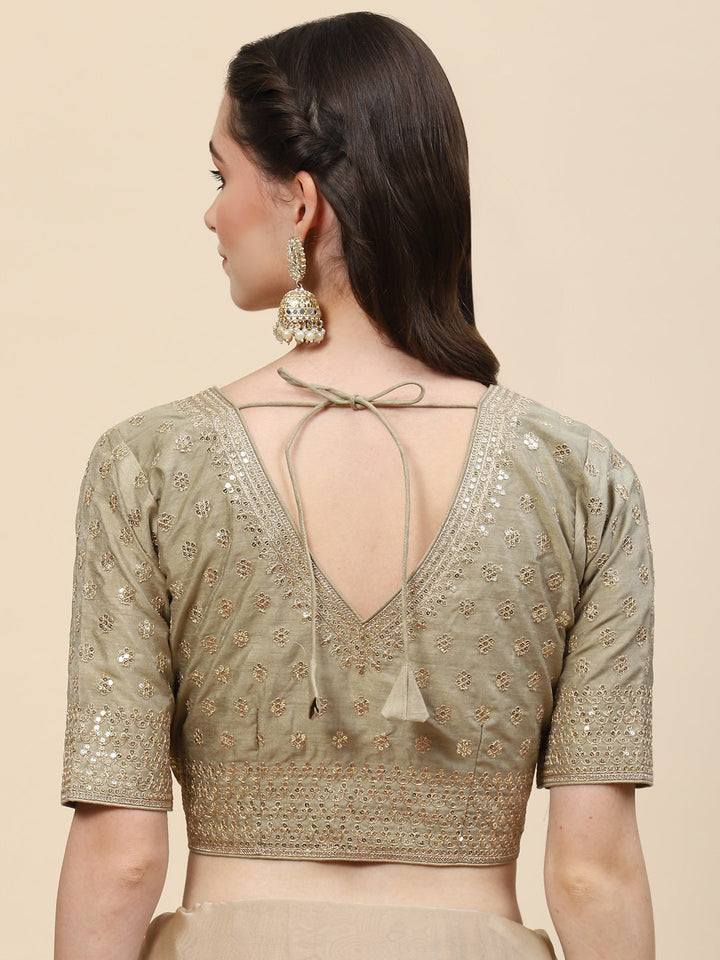 Sequin Embroidered Organza Saree